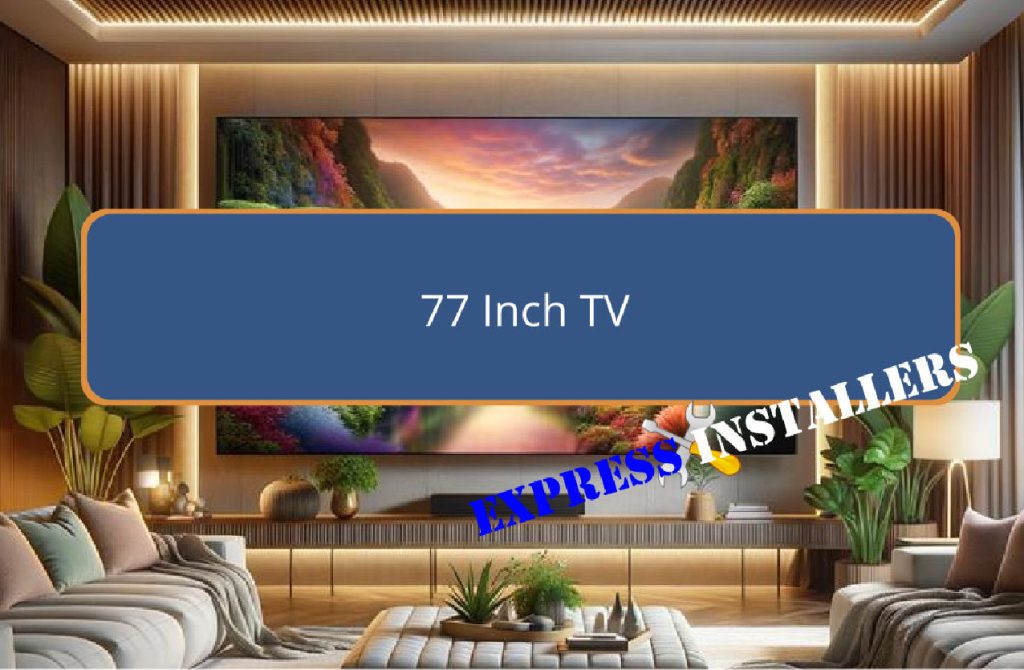 large 77 inch television screen