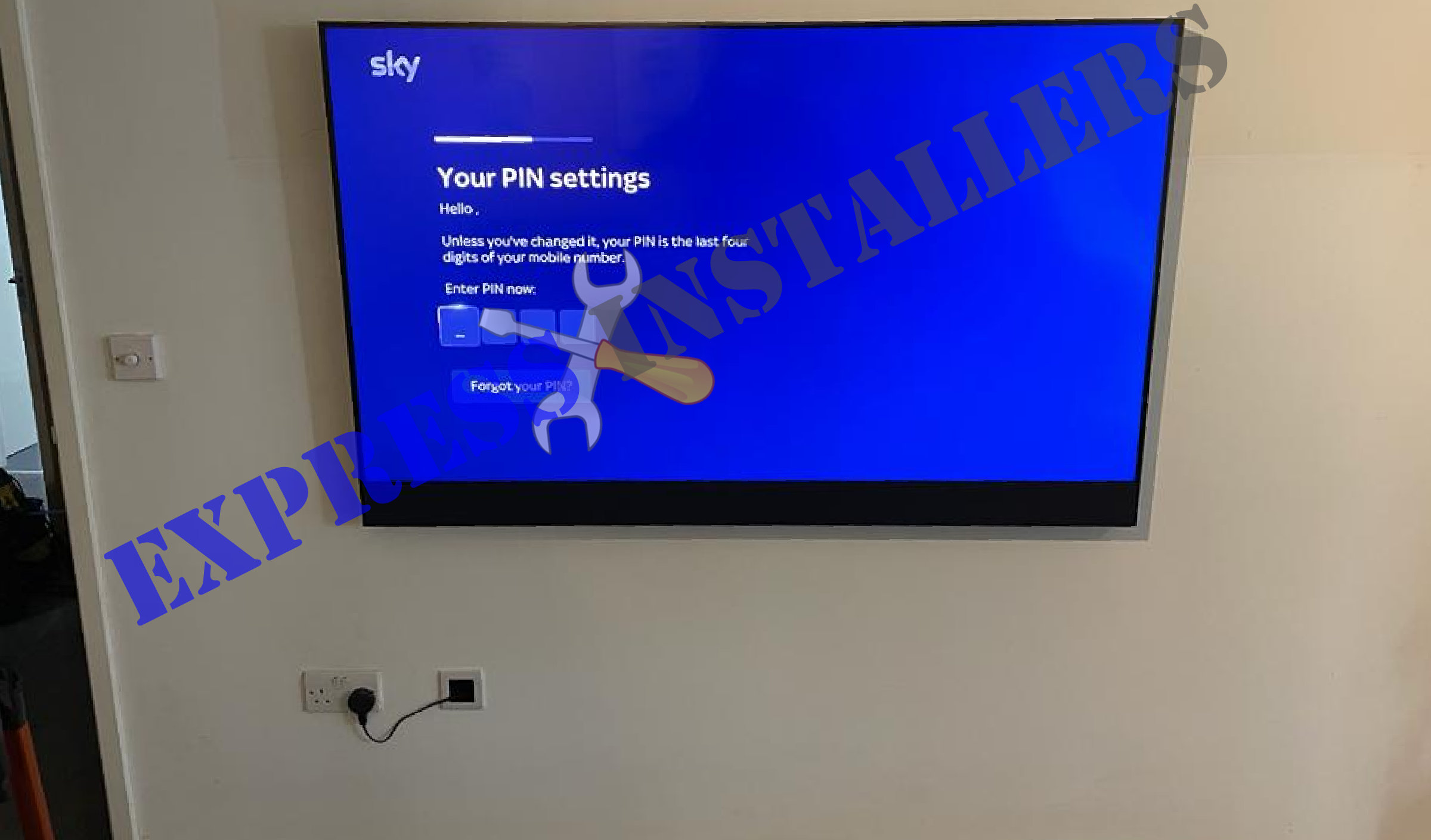 Sky Glass Wall Mounting with cable concealing